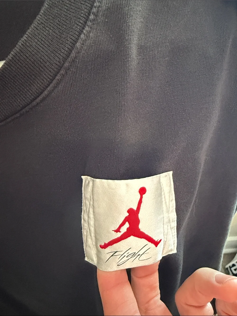Jordan Black Short-Sleeve Tee with Red Jumpman Patch